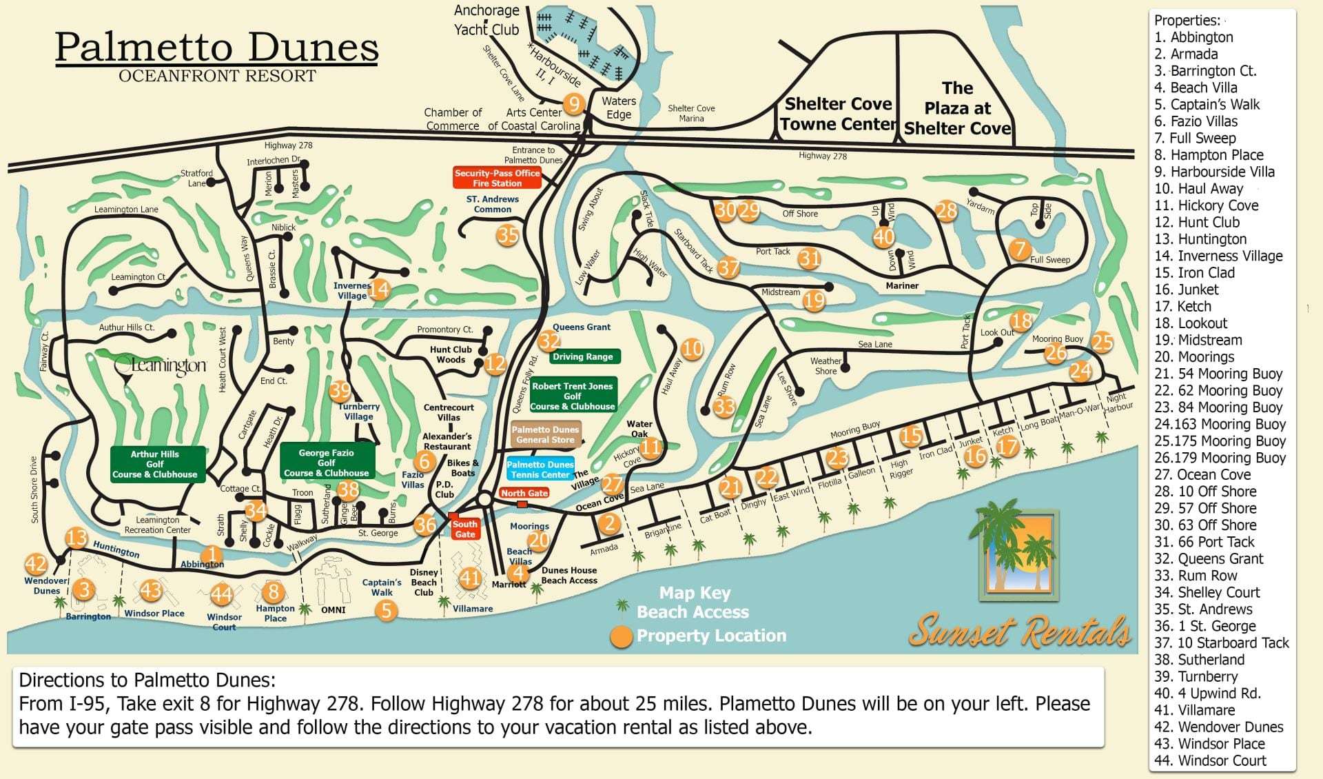 Hilton Head Maps Sunset Rentals